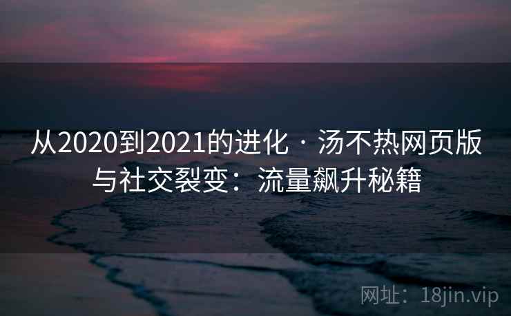 从2020到2021的进化 · 汤不热网页版与社交裂变：流量飙升秘籍