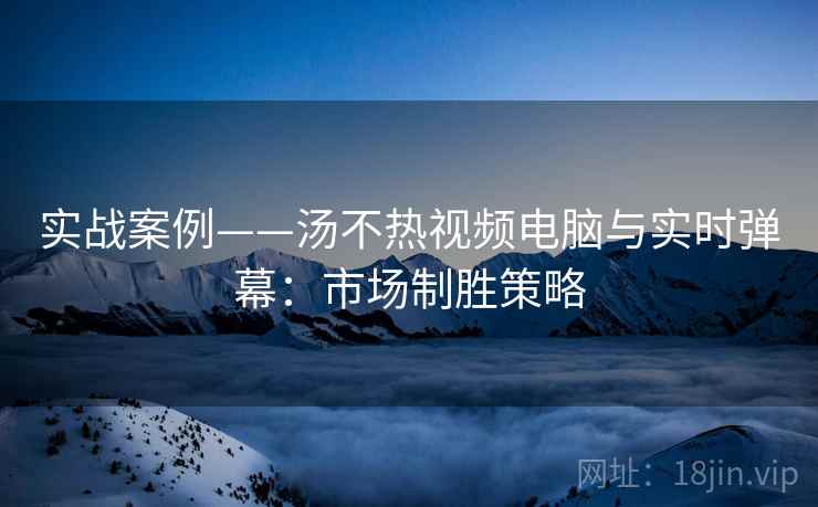 实战案例——汤不热视频电脑与实时弹幕：市场制胜策略