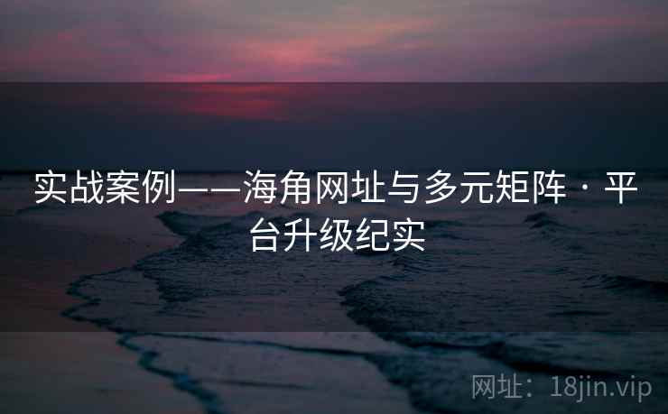 实战案例——海角网址与多元矩阵 · 平台升级纪实