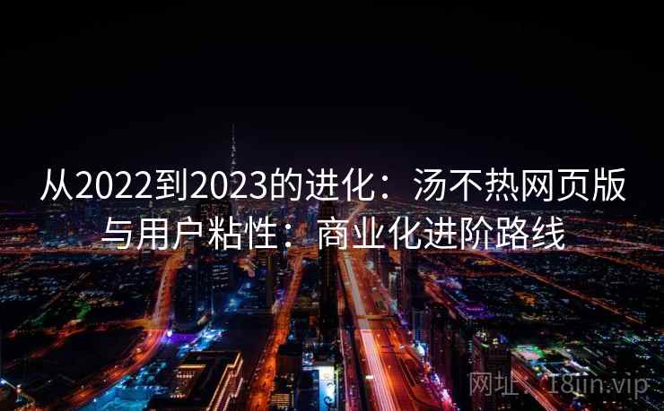 从2022到2023的进化：汤不热网页版与用户粘性：商业化进阶路线